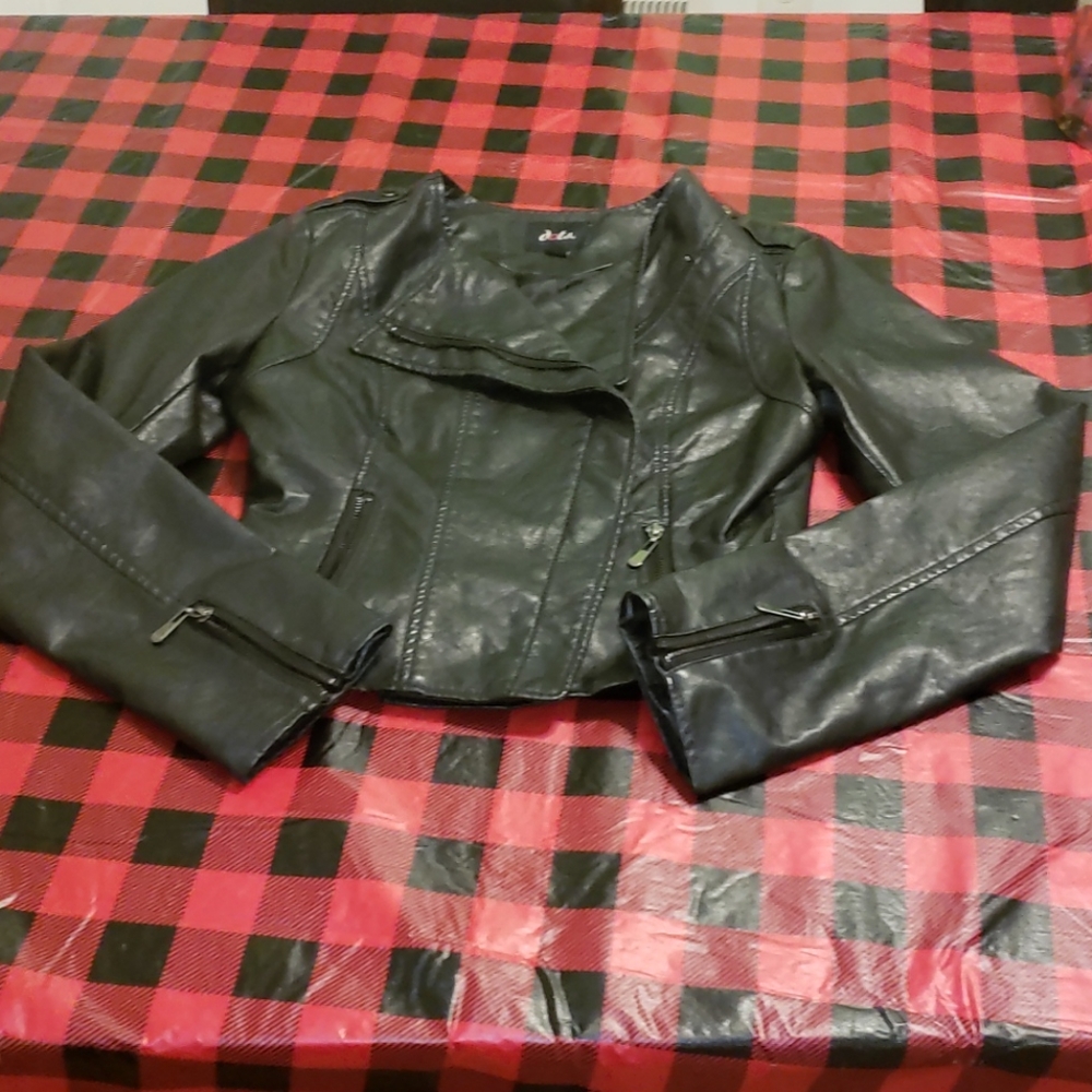 Black Leather Jacket.  Nicely Fitted.